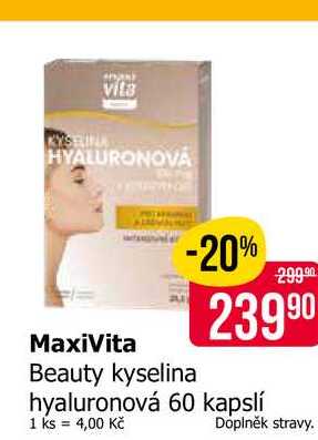 MaxiVita Beauty kyselina hyaluronová 60 kapslí 