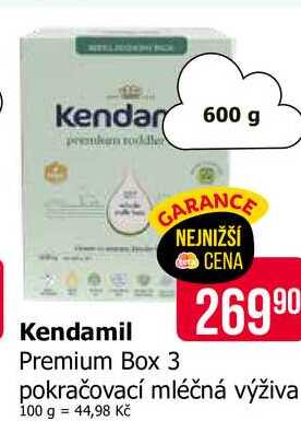 Kendamil Premium Box 3 pokračovací mléčná výživa 600g