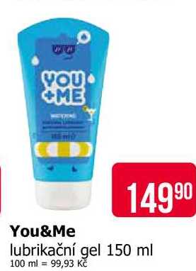 You&Me lubrikační gel 150 ml 