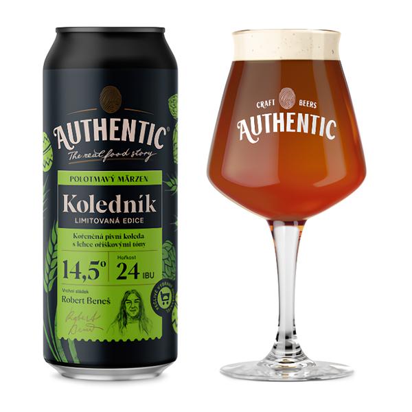 Authentic Koledník 14°, Polotmavý märzen, plech