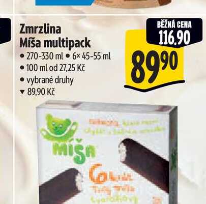 Zmrzlina Míša multipack  270-330 ml 6x45-55 ml  