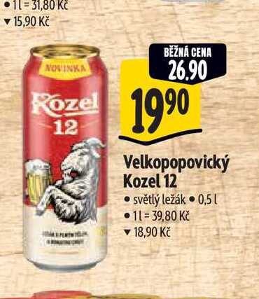 Velkopopovický Kozel 12 0,5 l