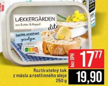 Roztíratelný tuk z másla a rostlinného oleje 250 g  v akci