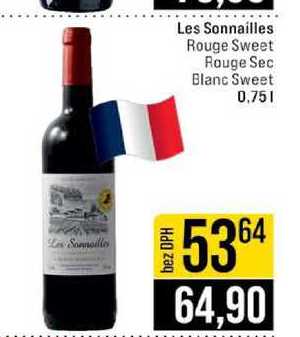 Les Sonnailles Rouge Sweet Rouge Sec Blanc Sweet 0,75l
