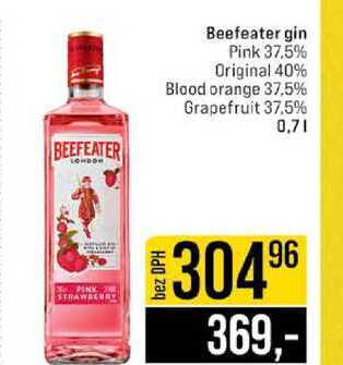 Beefeater gin Pink 37.5% Original 40% Blood orange 37.5% Grapefruit 37,5% 0,7l