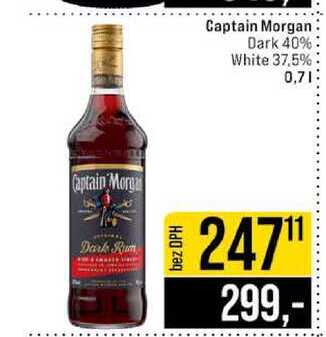 Captain Morgan Dark 40% White 37,5% 0,7l