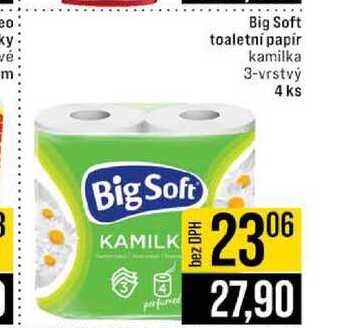 Big Soft toaletni papir kamilka m 3-vrstvý 4 ks 