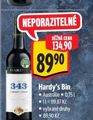 Hardy's Bin 0,75 l
