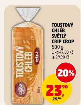 TOUSTOVÝ CHLÉB SVĚTLÝ CRIP CROP, 500 g  