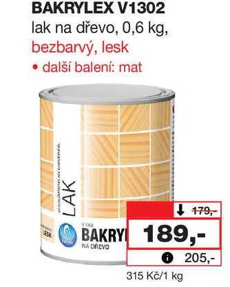 LAK BAKRYLEX V1302 lak na dřevo, 0,6 kg
