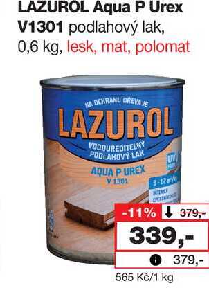 LAZUROL Aqua P Urex V1301 podlahový lak, 0,6 kg