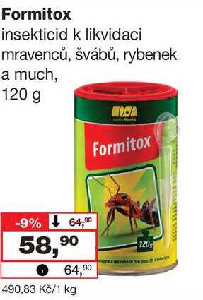 Formitox insekticid k likvidaci mravenců, švábů, rybenek a much, 120 g 