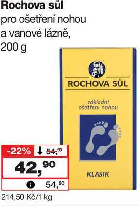 Rochova sůl pro ošetření nohou a vanové lázně, 200 g