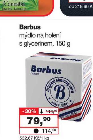 Barbus mýdlo na holení s glycerinem, 150 g