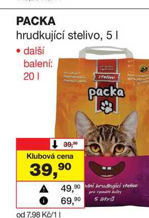 PACKA hrudkující stelivo, 5l