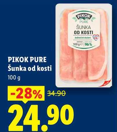 PIKOK PURE Šunka od kosti, 100 g 