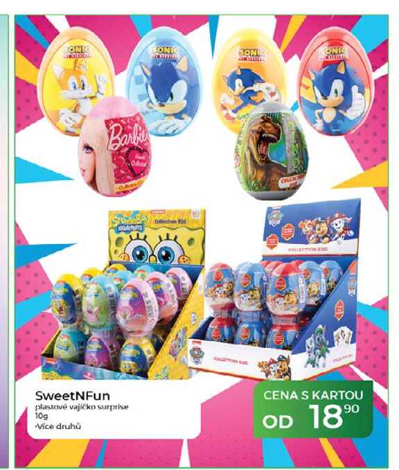 SweetNFun plastové vajíčko surprise 10g