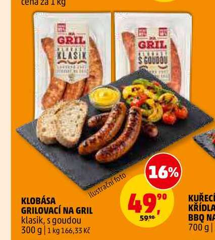 KLOBÁSA GRILOVACÍ NA GRIL, 300 g