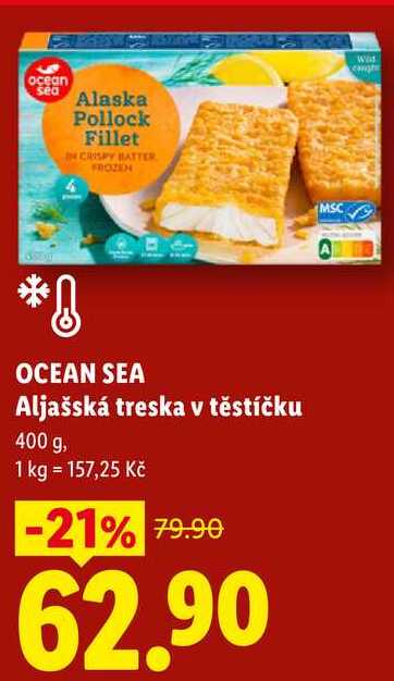 OCEAN SEA Aljašská treska v těstíčku, 400 g