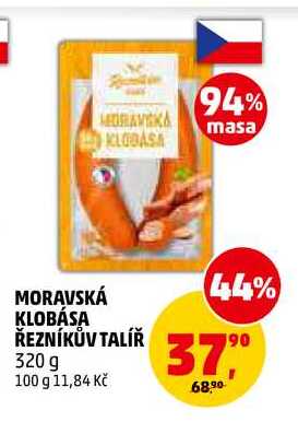 MORAVSKÁ KLOBÁSA ŘEZNÍKŮV TALÍŘ, 320 g