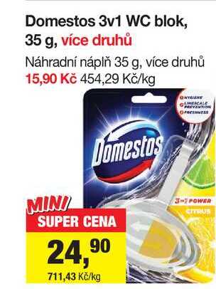 Domestos 3v1 WC blok, 35 g