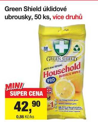 Green Shield úklidové ubrousky, 50 ks