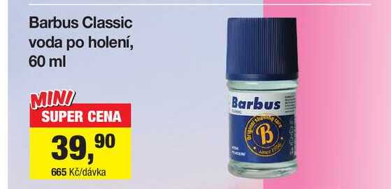 Barbus Classic voda po holení, 60 ml