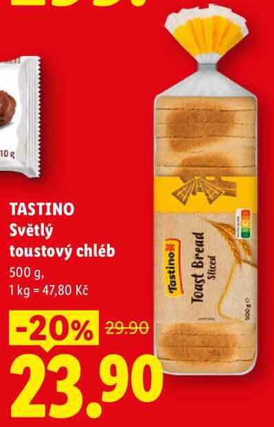 TASTINO Světlý toustový chléb, 500 g