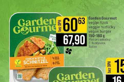 Garden Gourmet vegan řízek veggie nudličky vegan burger 150-180 g 