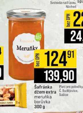 Šafránka džem extra meruňka borůvka 300 g 