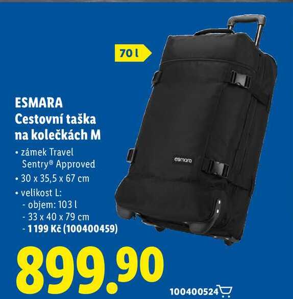 ESMARA Cestovní taška na kolečkách M