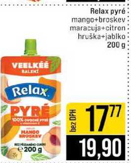 Relax pyré mango+broskev maracuja+citron hruška+jablko 200 g 