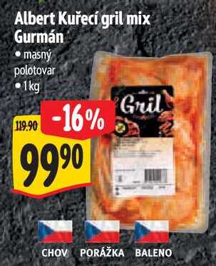 Albert Kuřecí gril mix Gurmán, 1 kg