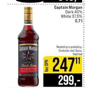 Captain Morga Dark Rum Captain Morgan Dark 40% White 37,5% 0,7l 