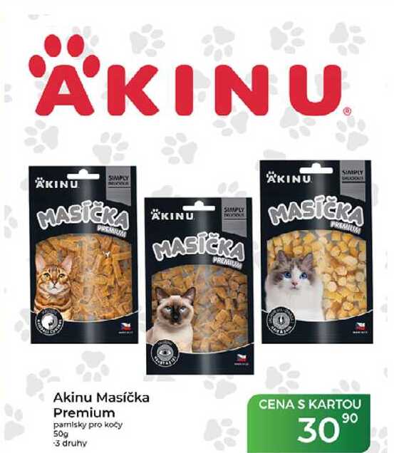 Akinu Masíčka Premium pamlsky pro kočky 50g