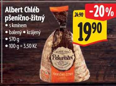 Albert Chléb pšenično-žitný, 570 g