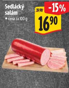 Sedlácký salám, cena za 100 g 