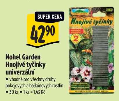 Nohel Garden Hnojivé tyčinky univerzální, 30 ks