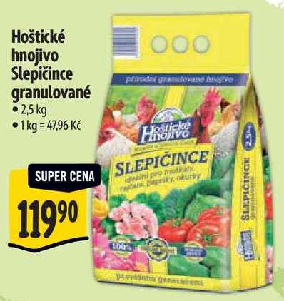 Hoštické hnojivo Slepičince granulované, 2,5 kg