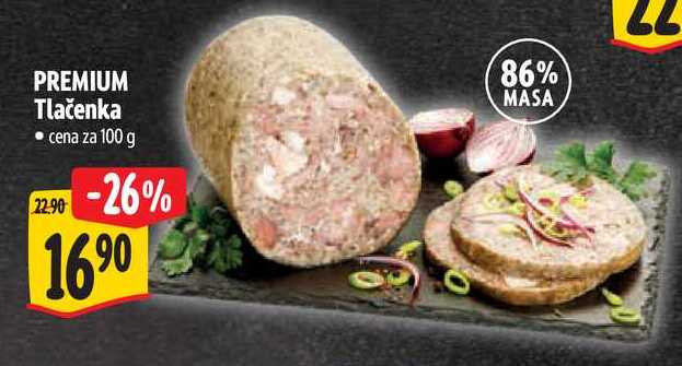 PREMIUM Tlačenka, cena za 100 g 