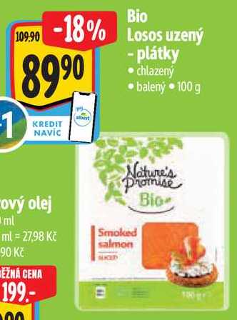 Bio Losos uzený - plátky, 100 g