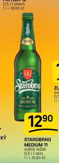 STAROBRNO MEDIUM 11 světlý ležák 0,5l