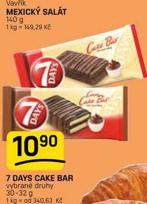 7 DAYS CAKE BAR vybrané druhy 30-32 g 