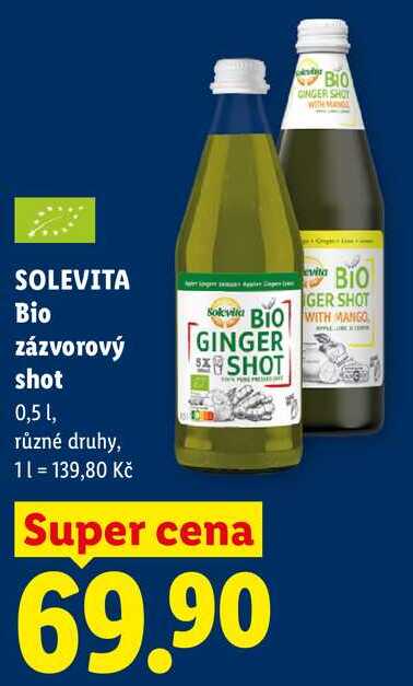 SOLEVITA Bio zázvorový shot, 0,5 l
