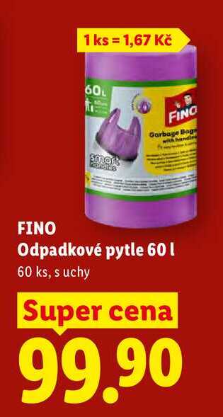 FINO Odpadkové pytle 60 l, 60 ks