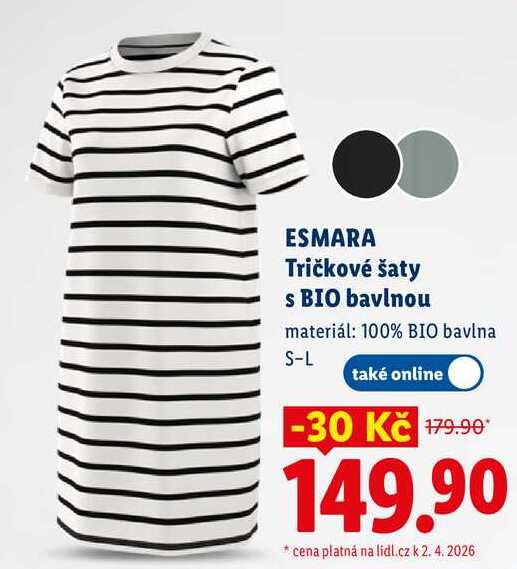 ESMARA Tričkové šaty S BIO bavlnou