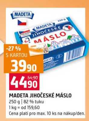MADETA JIHOČESKÉ MÁSLO 250 g 82% tuku 