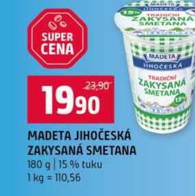 MADETA JIHOČESKÁ ZAKYSANÁ SMETANA 180 g 15 % tuku  