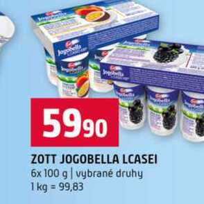 ZOTT JOGOBELLA LCASEI 6x 100 g vybrané druhy