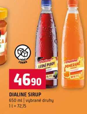 DIALINE SIRUP 650 ml vybrané druhy 